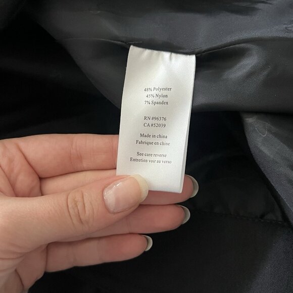 EUC Samuel Dong Black Tafetta Ruffled Artsy Full-Zip Longline Coat Jacket sz M - Picture 5 of 5